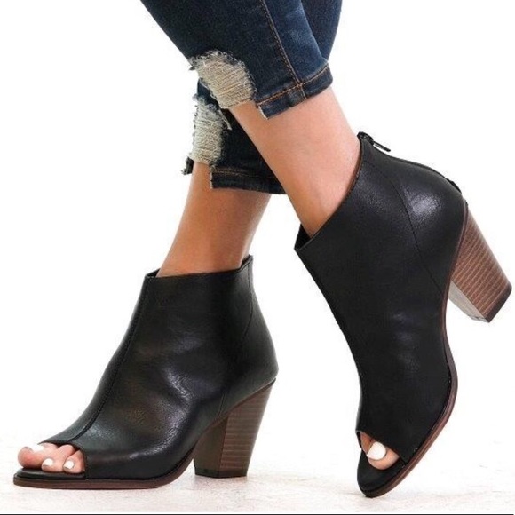 Haute Ellie Shoes - Monica-Open Toe Bootie